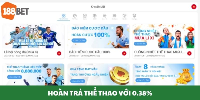Chương trình hoàn trả thể thao hấp dẫn